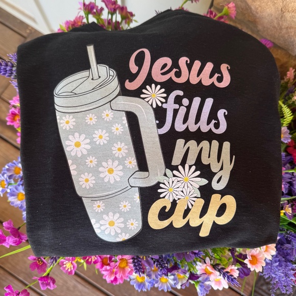 Faith Overflows – Cute Christian Shirt - Picture 1 of 1